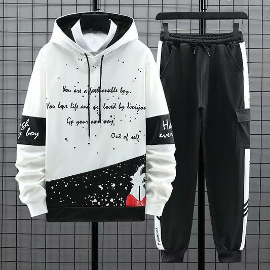 Loose Leisure Two-piece Sports Sweatshirt And Joggers