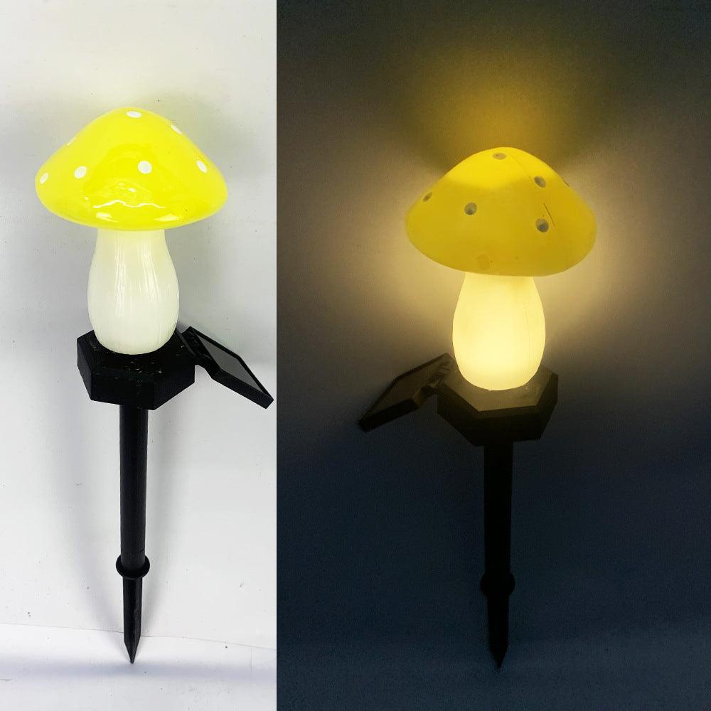 Solar-Powered Plastic Mushroom Night Light for Outdoor Spaces such as Courtyards, Gardens, Balconies, and Lawns - Waterproof Landscape Ornament with Colourful Illumination