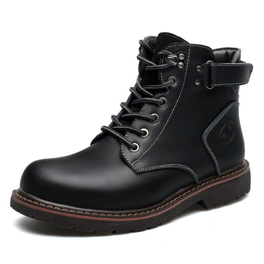 Men Fleece-lined Martin Boots Casual Mid-top