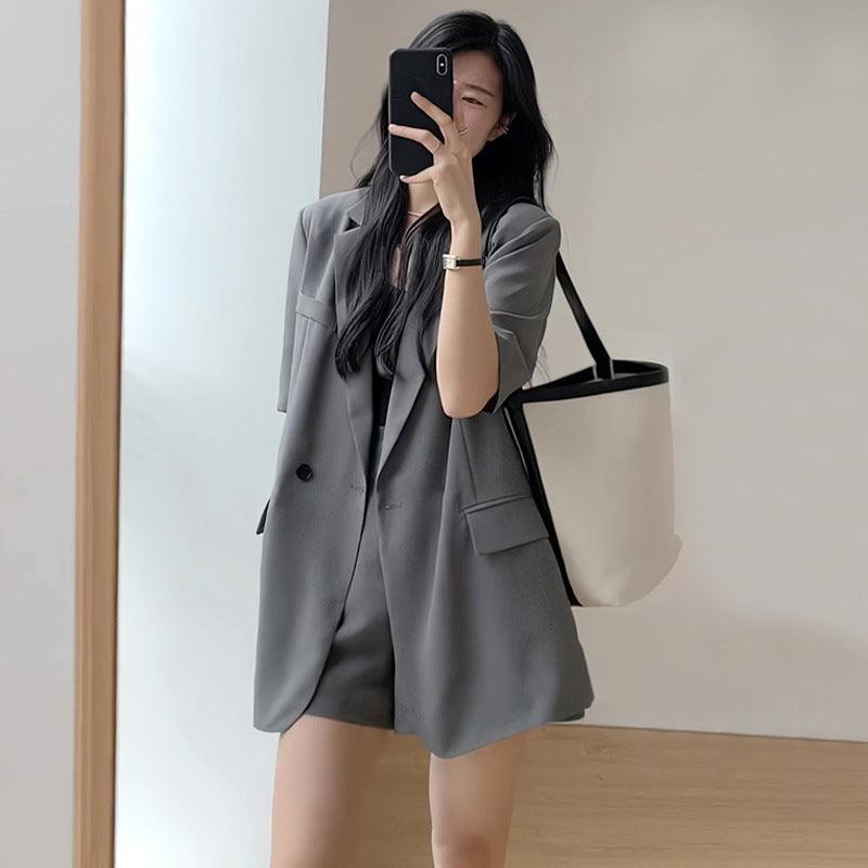 Ladies Casual Loose Jacket - Shorts Two-piece Suit