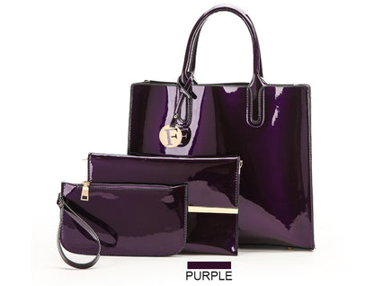 Patent Leather Handbags 3 Sets