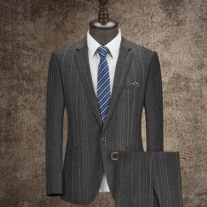 Mens 2Pc Stylish Striped Business- Formal Suits