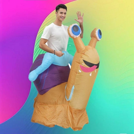 Halloween Riding Snail Inflatable Adult Clothing Outfit - Funny Makeup Costume Props