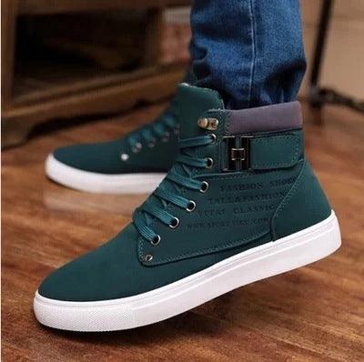 Mens Stylish Suede Buckle Boot Trainers