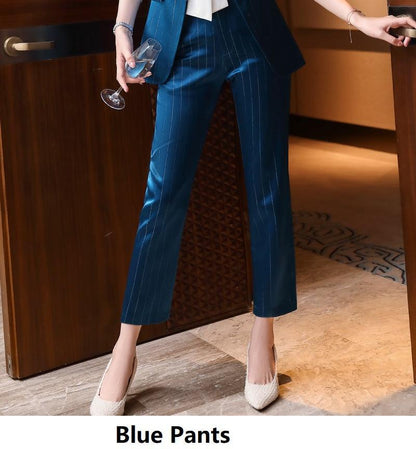 Acetate Satin Suit Professional Pants Suit -Women's