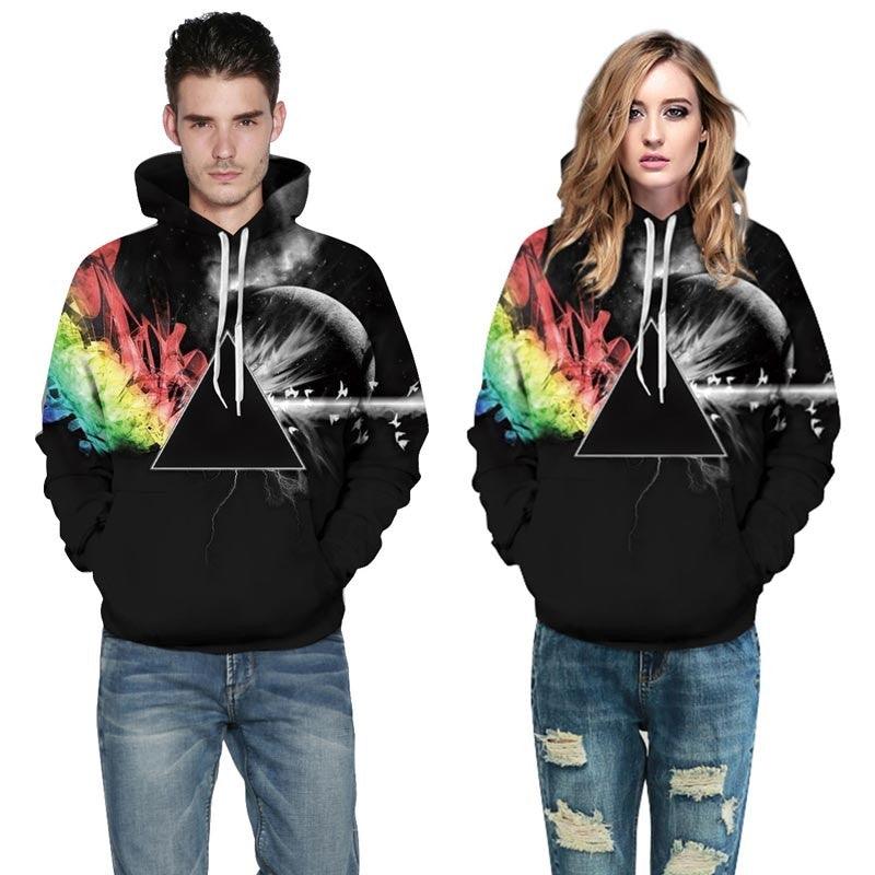 unisex Sun Refraction 3D Printed Hoodies