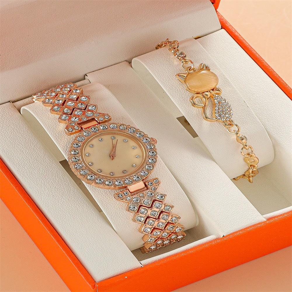 Ladies Bracelet Watch Round Diamond - Luxury Gift