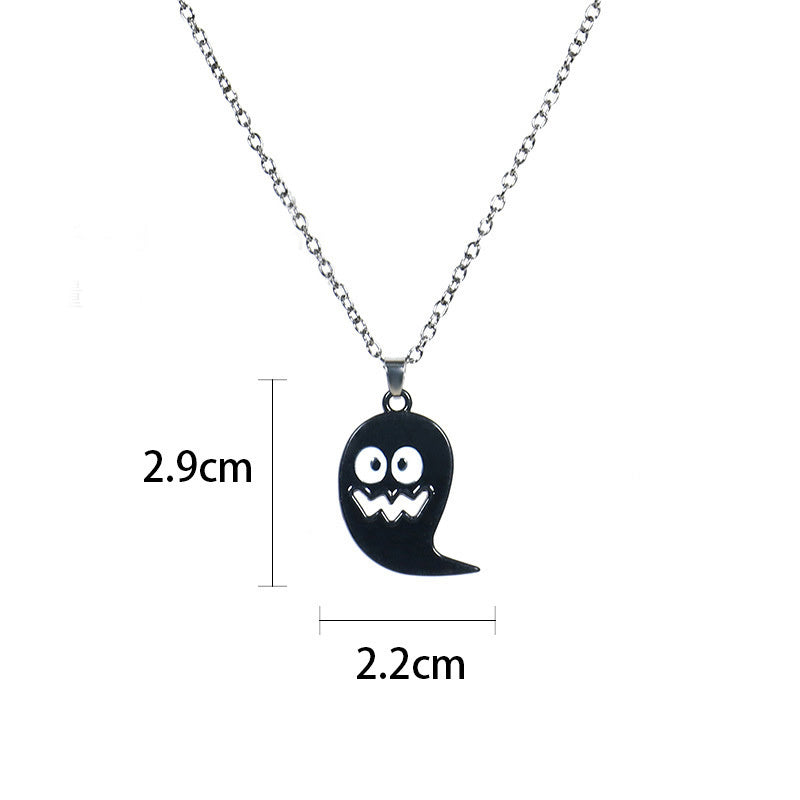 Halloween Ghost Festival Skull Bat Pumpkin Head Pendant Necklace