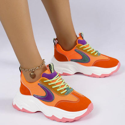 Ladies Casual Bright Lightweight Thick Bottom Running Sports Trainers