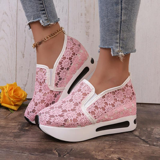 Ladies Cute Casual Lace Platform Sandal Pump Shoes