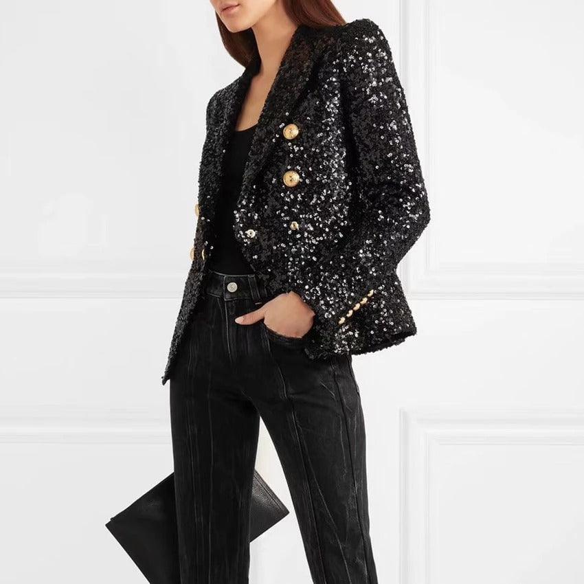 Ladies Sequin Blazer Jacket & Trouser Suit