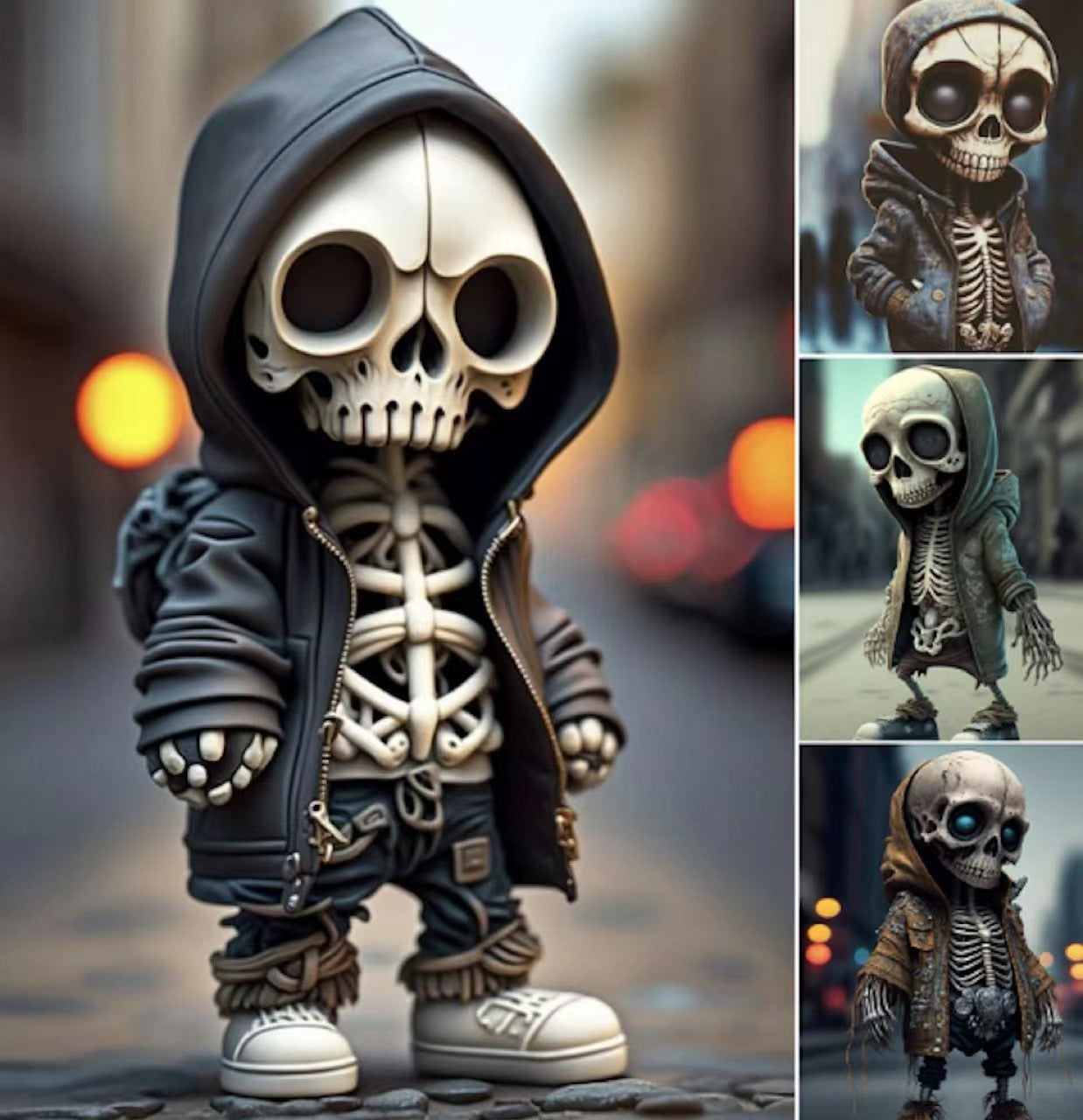 Halloween Cool Skeleton Figurines -Skeleton Doll Resin Ornament Home Décor