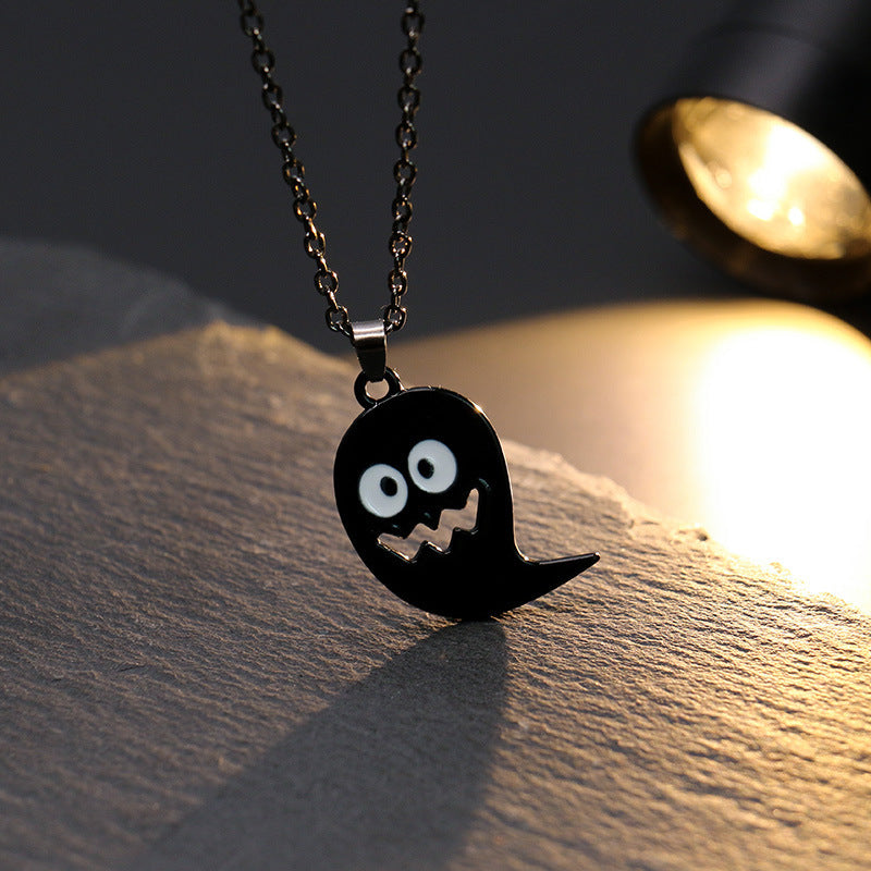 Halloween Ghost Festival Skull Bat Pumpkin Head Pendant Necklace