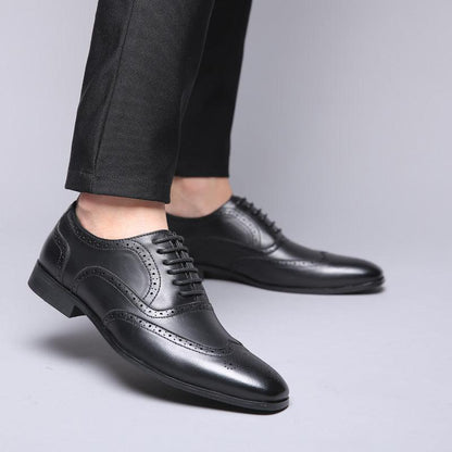 Mens British Block Oxford Style Carved Shoes