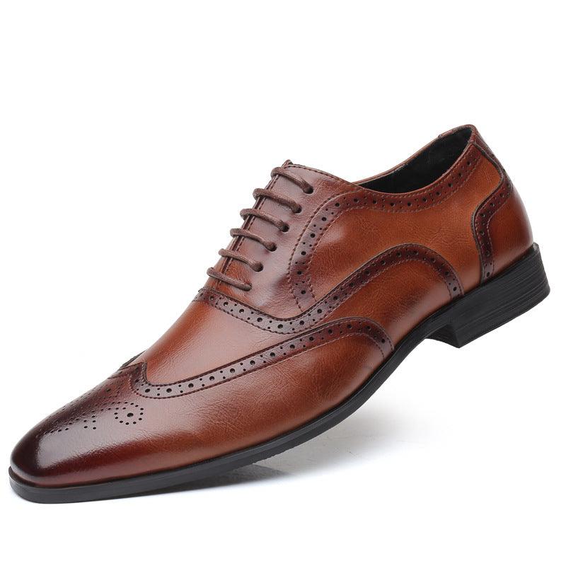 Mens British Block Oxford Style Carved Shoes