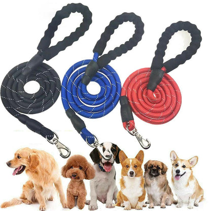 Adjustable Waist Rope Leash Padded Handle Reflective Lead