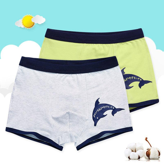 Boys' Cotton Boxer Cute Printed Underpants X4