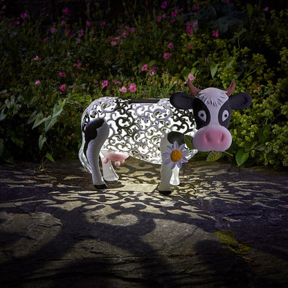 Daisy Cow Solar Light: A Resin Garden Decoration