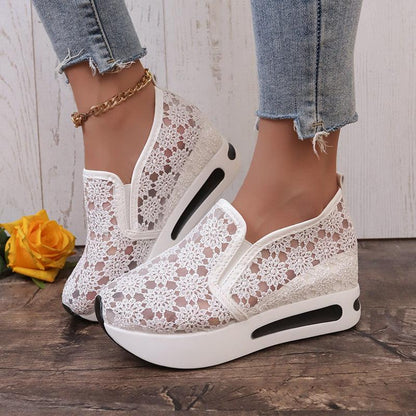 Ladies Cute Casual Lace Platform Sandal Pump Shoes