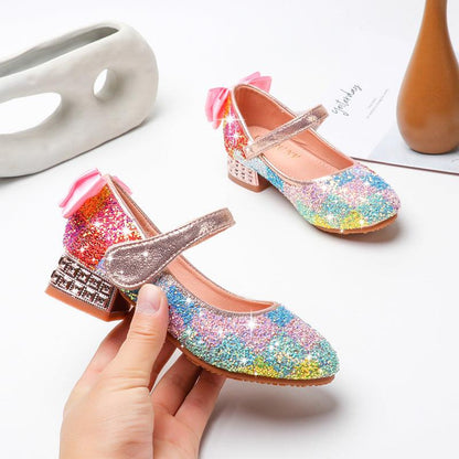 Girls Stunning Princess Flash Diamond Shoes oft Sole 4-13 Years