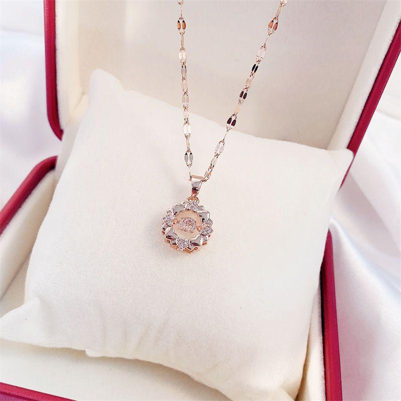 Simple Full Diamond Perfume Bottle Clavicle Chain Necklace