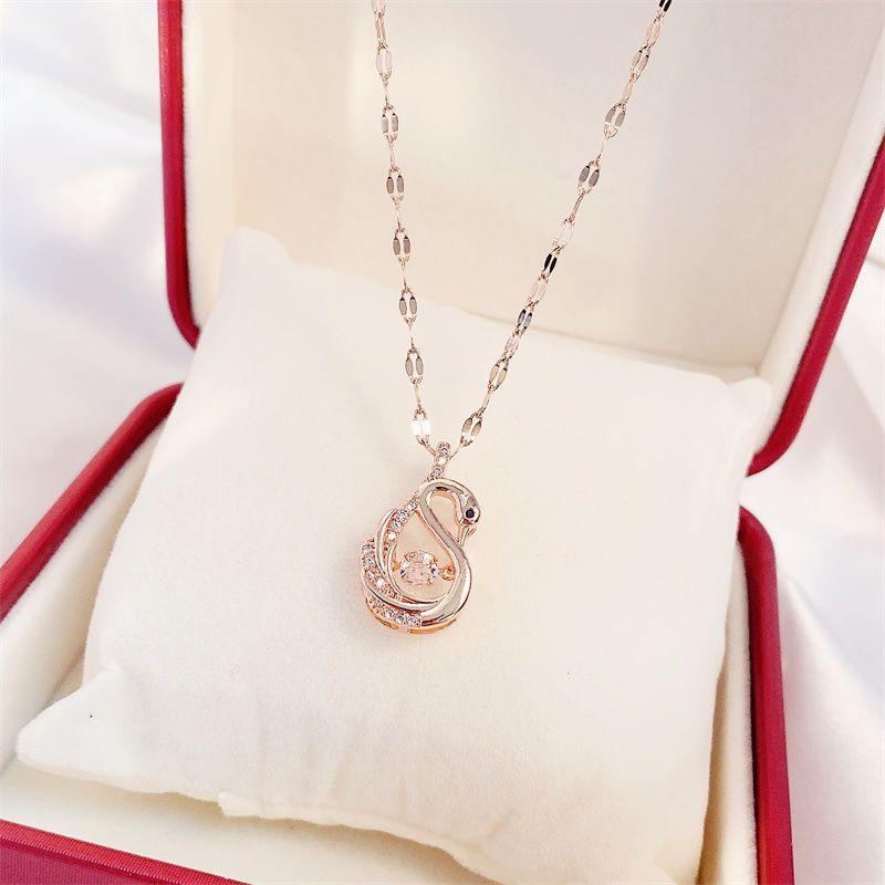 Simple Full Diamond Perfume Bottle Clavicle Chain Necklace