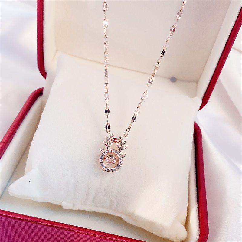 Simple Full Diamond Perfume Bottle Clavicle Chain Necklace