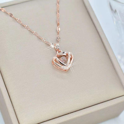 Simple Full Diamond Perfume Bottle Clavicle Chain Necklace