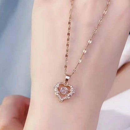 Simple Full Diamond Perfume Bottle Clavicle Chain Necklace