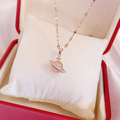 Simple Full Diamond Perfume Bottle Clavicle Chain Necklace