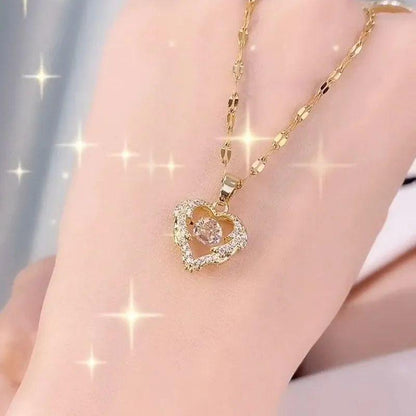 Simple Full Diamond Perfume Bottle Clavicle Chain Necklace