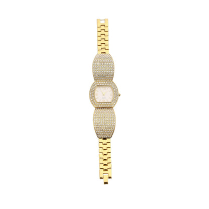 Quartz Watch Full Diamond Glamourous Steel Belt - Ladies