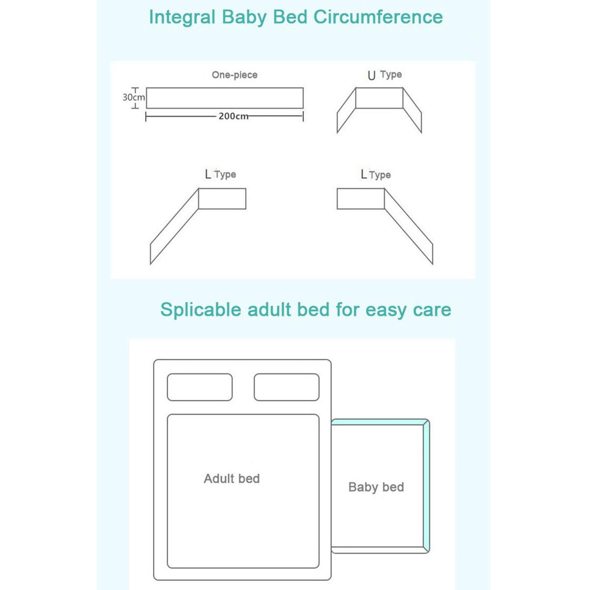 Thick One-piece Crib Around Cushion Cot Protector Pillows