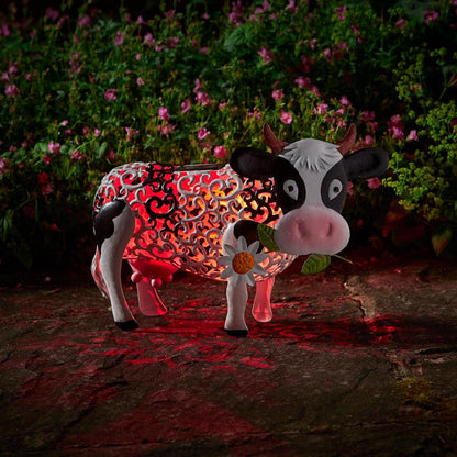 Daisy Cow Solar Light: A Resin Garden Decoration