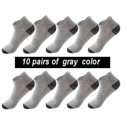 Men's Socks Cotton Socks Breathable Waist Mesh Boat x 10