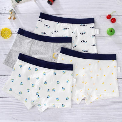 Boys Cartoon Cotton Boxer Shorts X 4