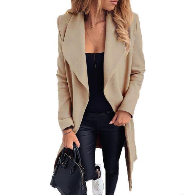 Stylish Lapel Ladies Coat