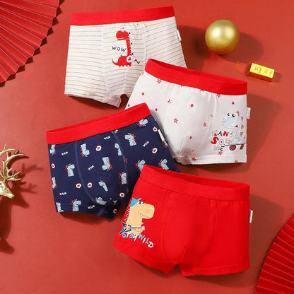 Boys Cartoon Cotton Boxer Shorts X 4