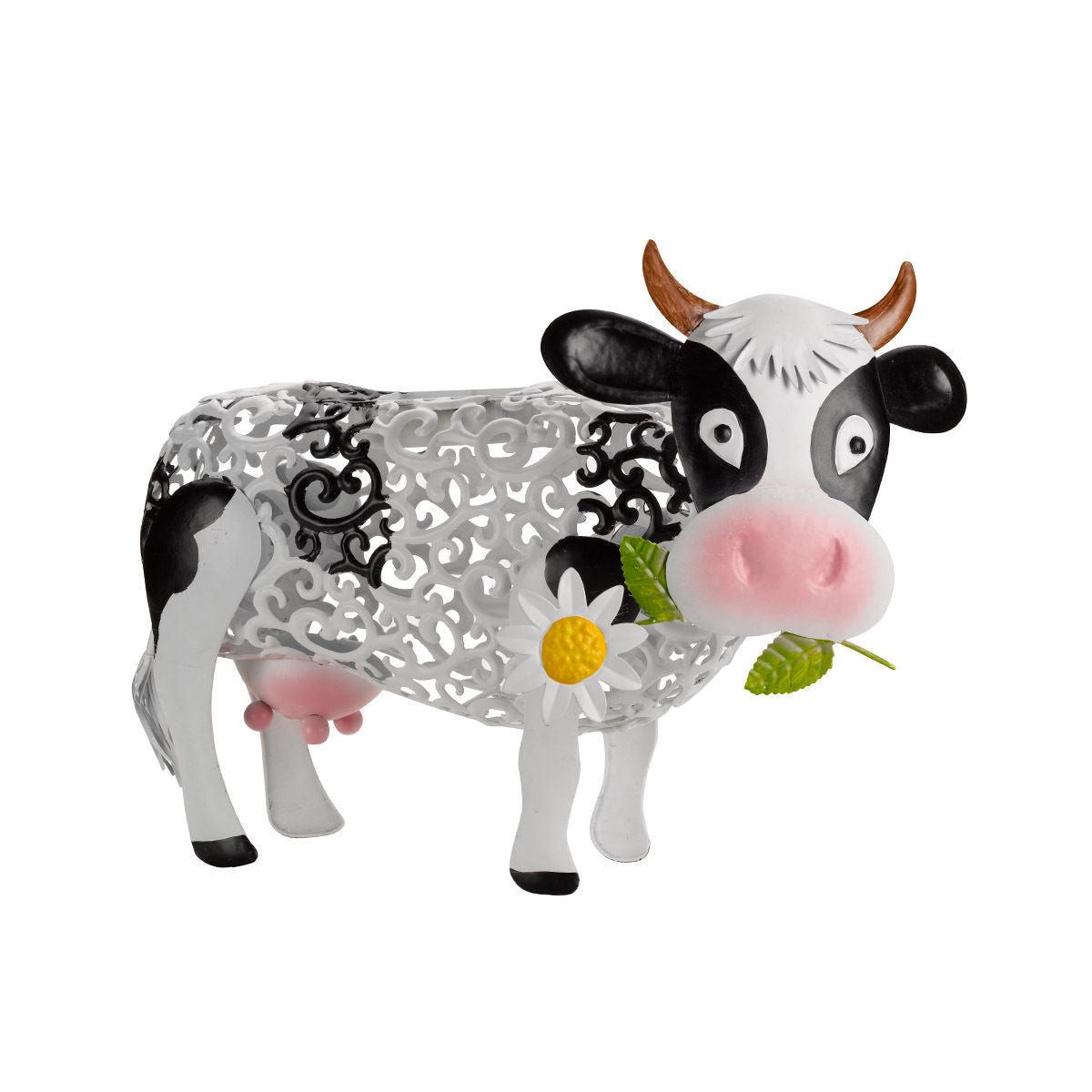 Daisy Cow Solar Light: A Resin Garden Decoration