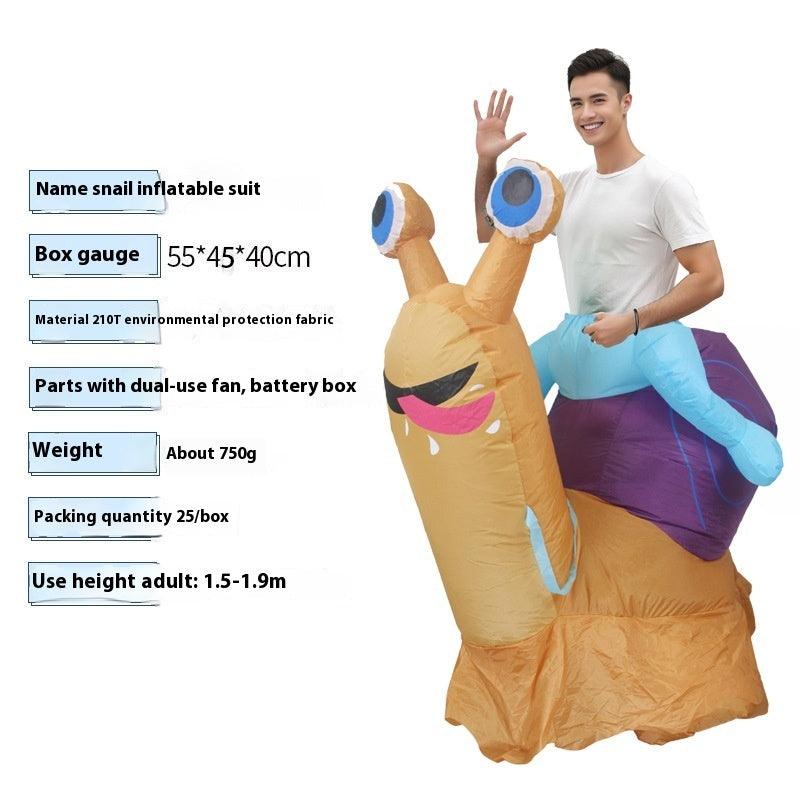 Halloween Riding Snail Inflatable Adult Clothing Outfit - Funny Makeup Costume Props