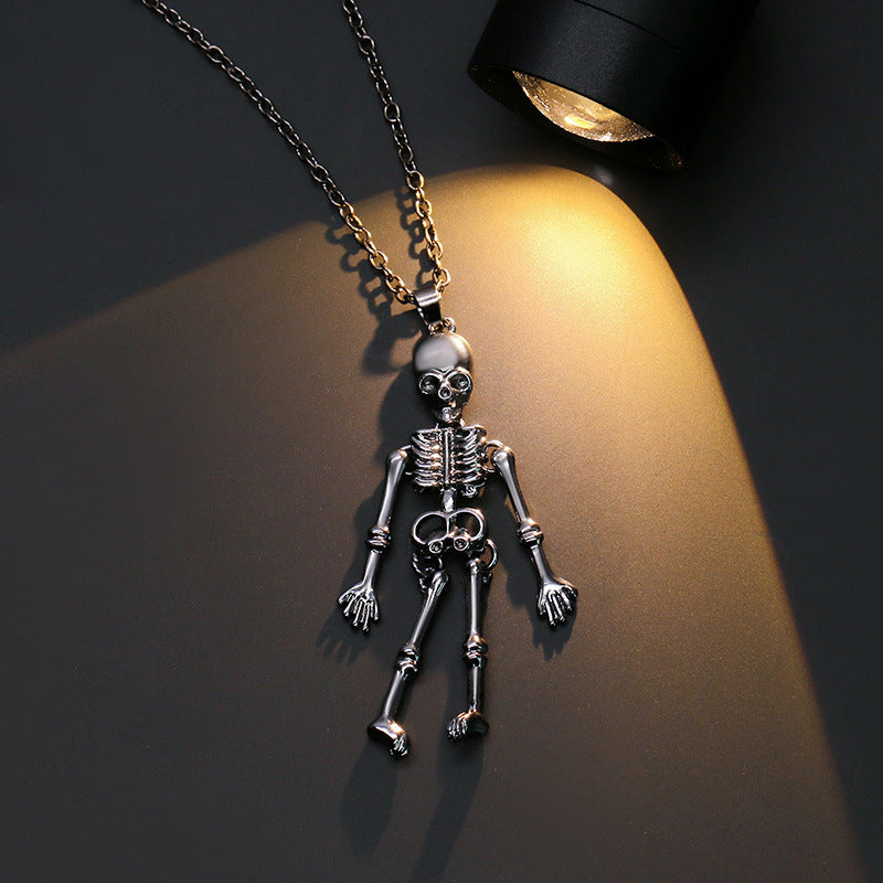 Halloween Ghost Festival Skull Bat Pumpkin Head Pendant Necklace