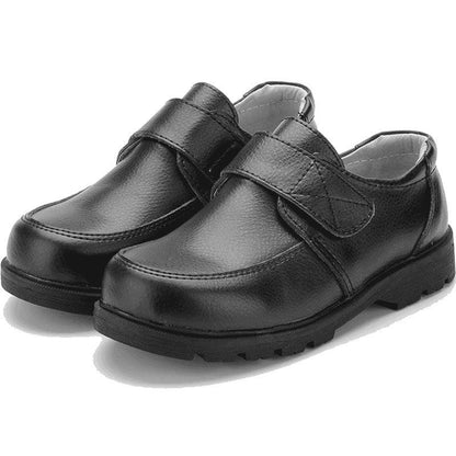 Boys Black Leather Single Shoes