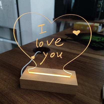 Message Board Light With Pen Night Lamp Creative Note Board Led USB