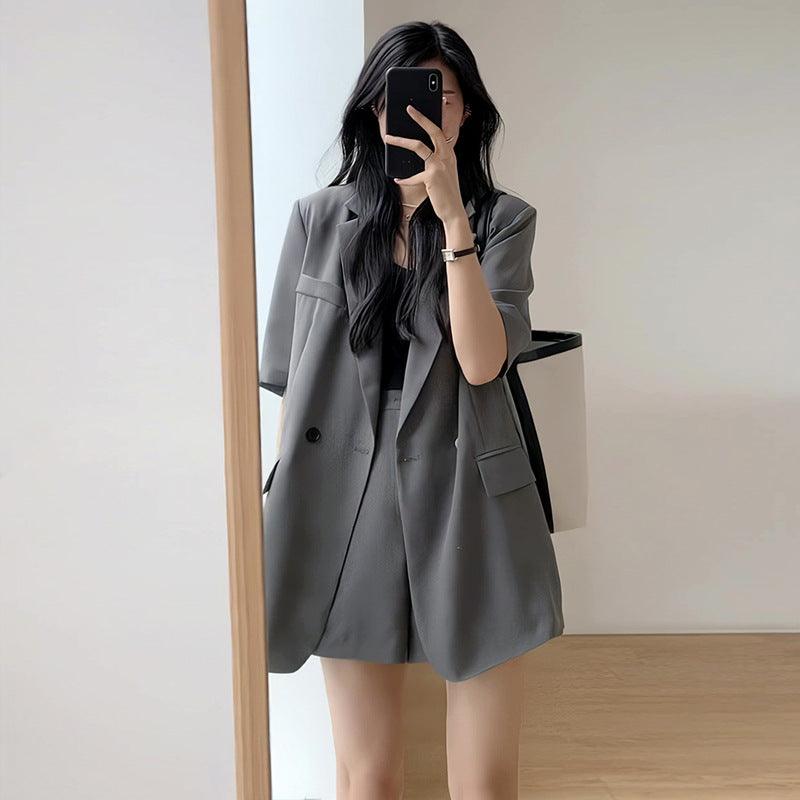 Ladies Casual Loose Jacket - Shorts Two-piece Suit