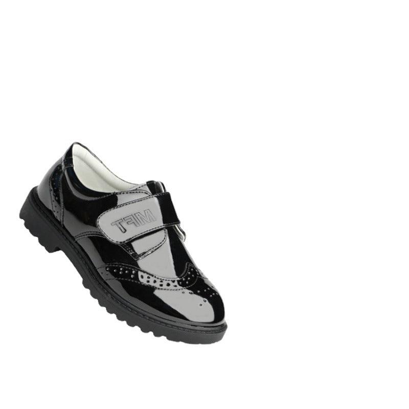 Boys Leather Black British Style Shoes