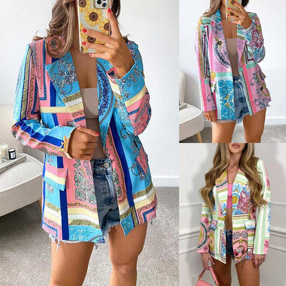 Ladies Unique Digital Printing Small Suit Jacket