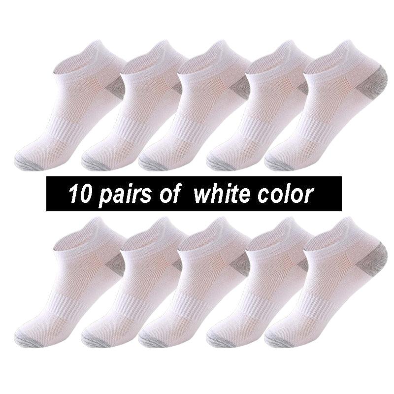 Men's Socks Cotton Socks Breathable Waist Mesh Boat x 10