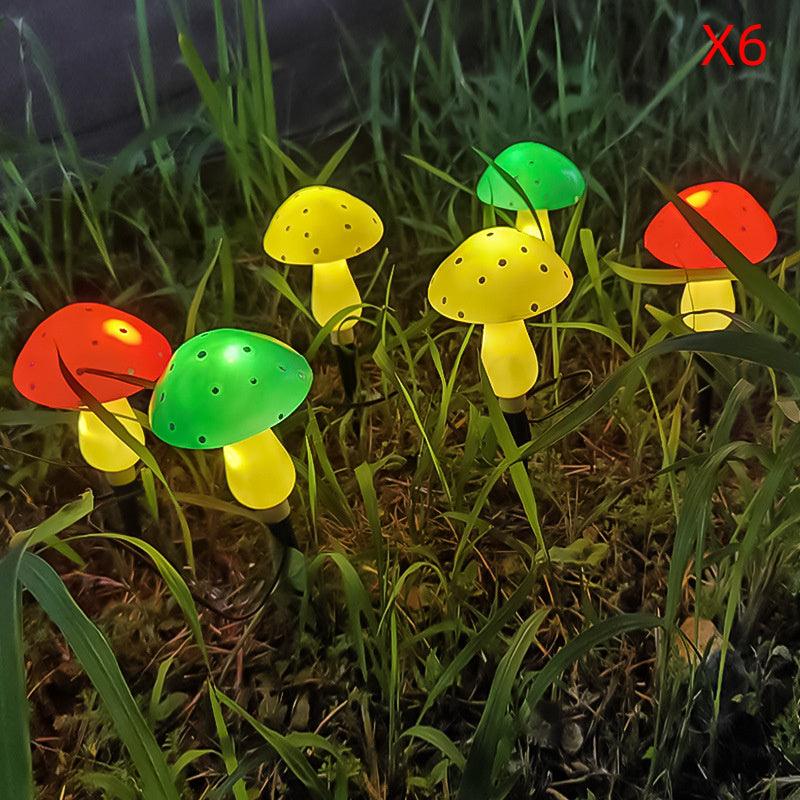 Solar-Powered Plastic Mushroom Night Light for Outdoor Spaces such as Courtyards, Gardens, Balconies, and Lawns - Waterproof Landscape Ornament with Colourful Illumination