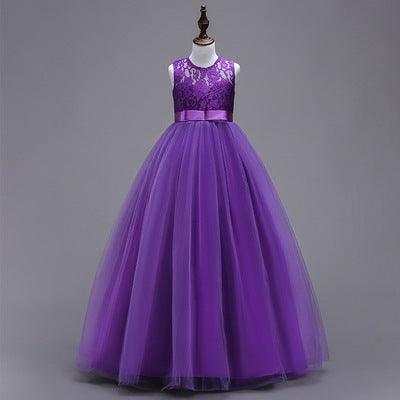 Girls Stunning Ice Queen Elegant Net Yarn Princess Dresses