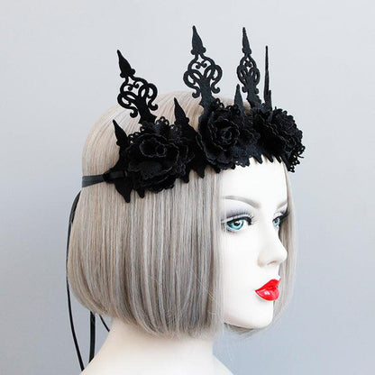 Black Crown Makeup, Mask, Garland, Headband